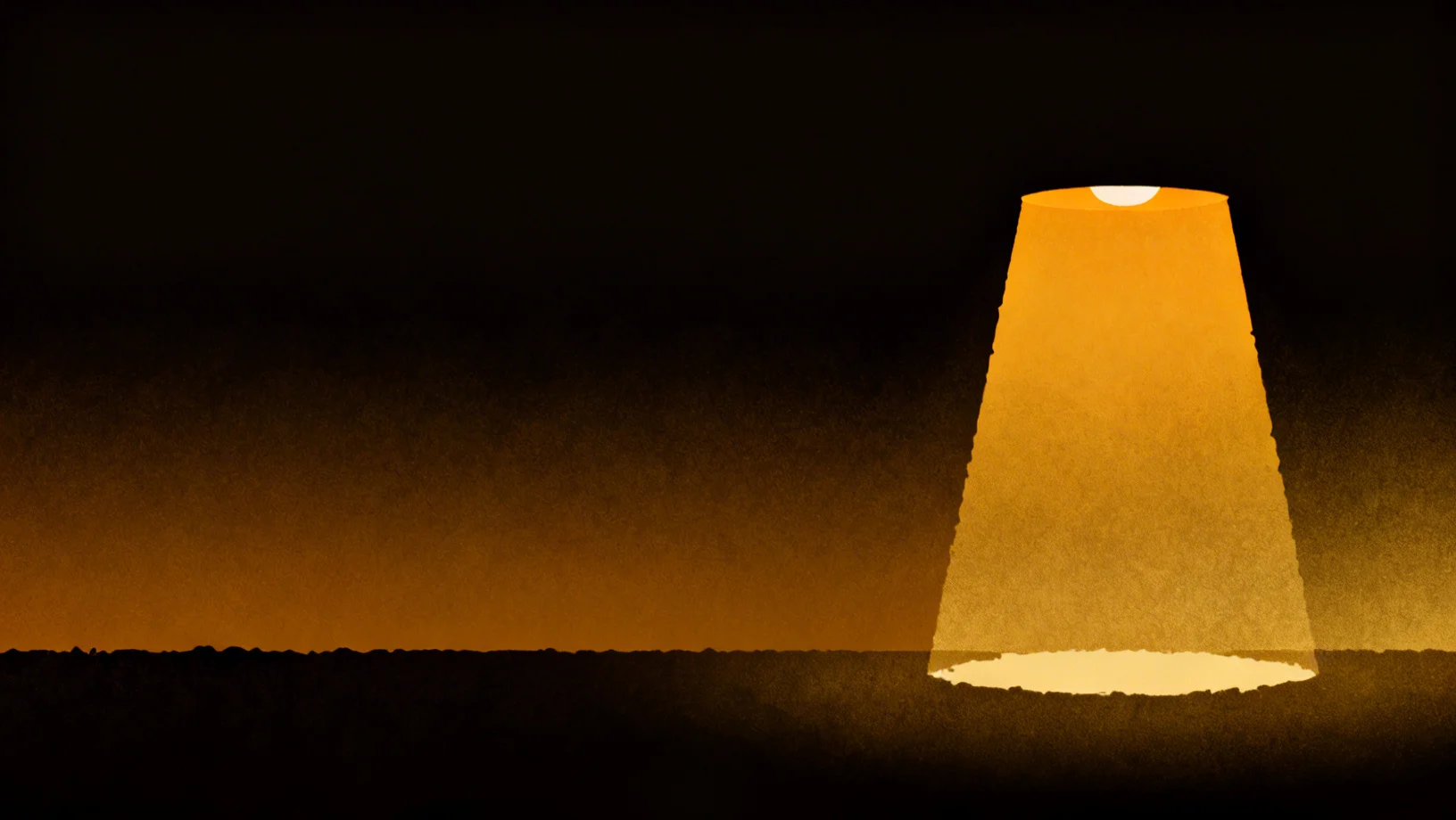 Abstract visualization of a gradient risk field transitioning from stable low-risk positions near the dark edge to volatile high-risk positions near the glowing amber edge