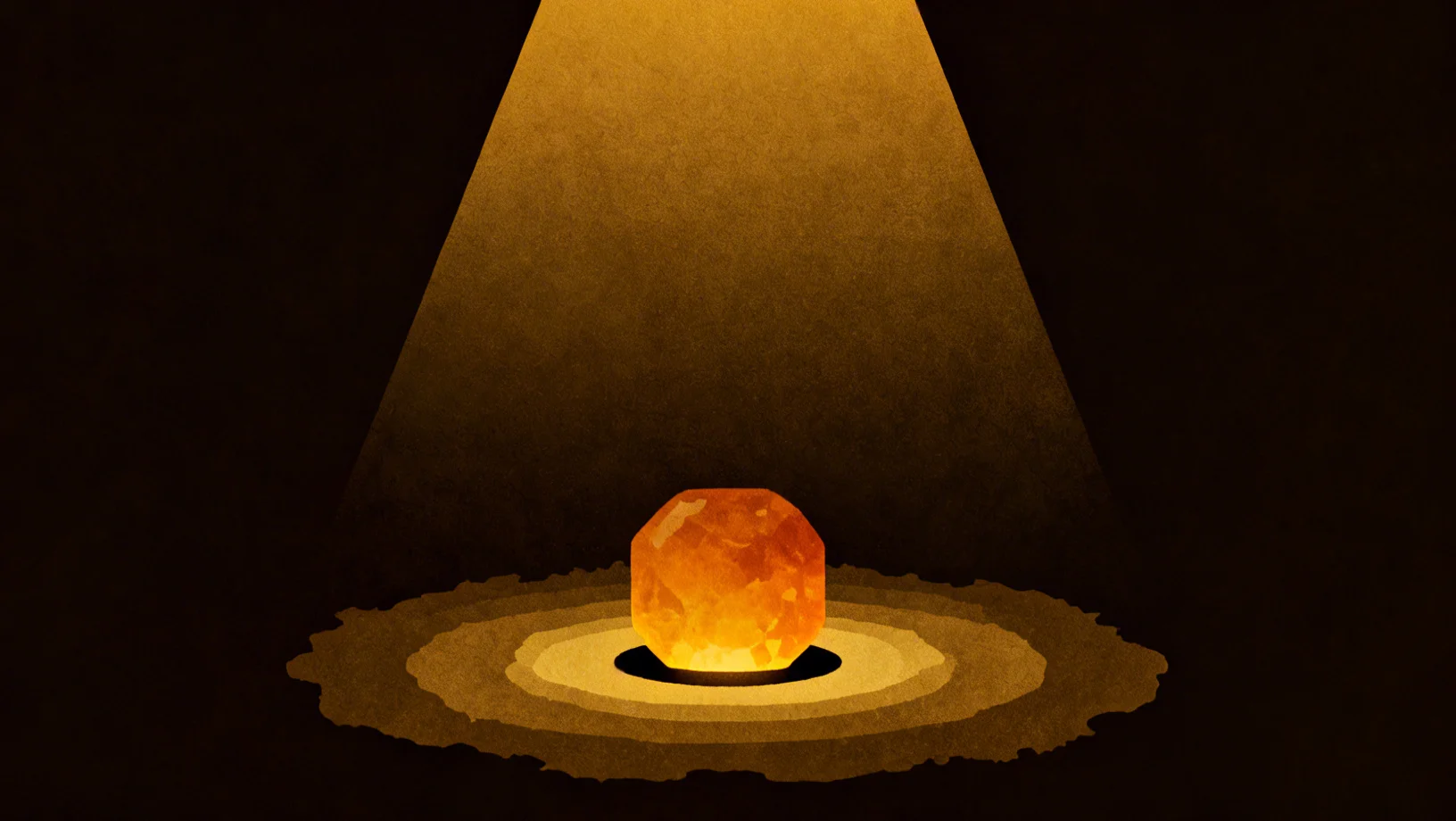 Abstract composition of deep amber light pooling within structured dark geometric forms, representing capital held stable under bear market pressure