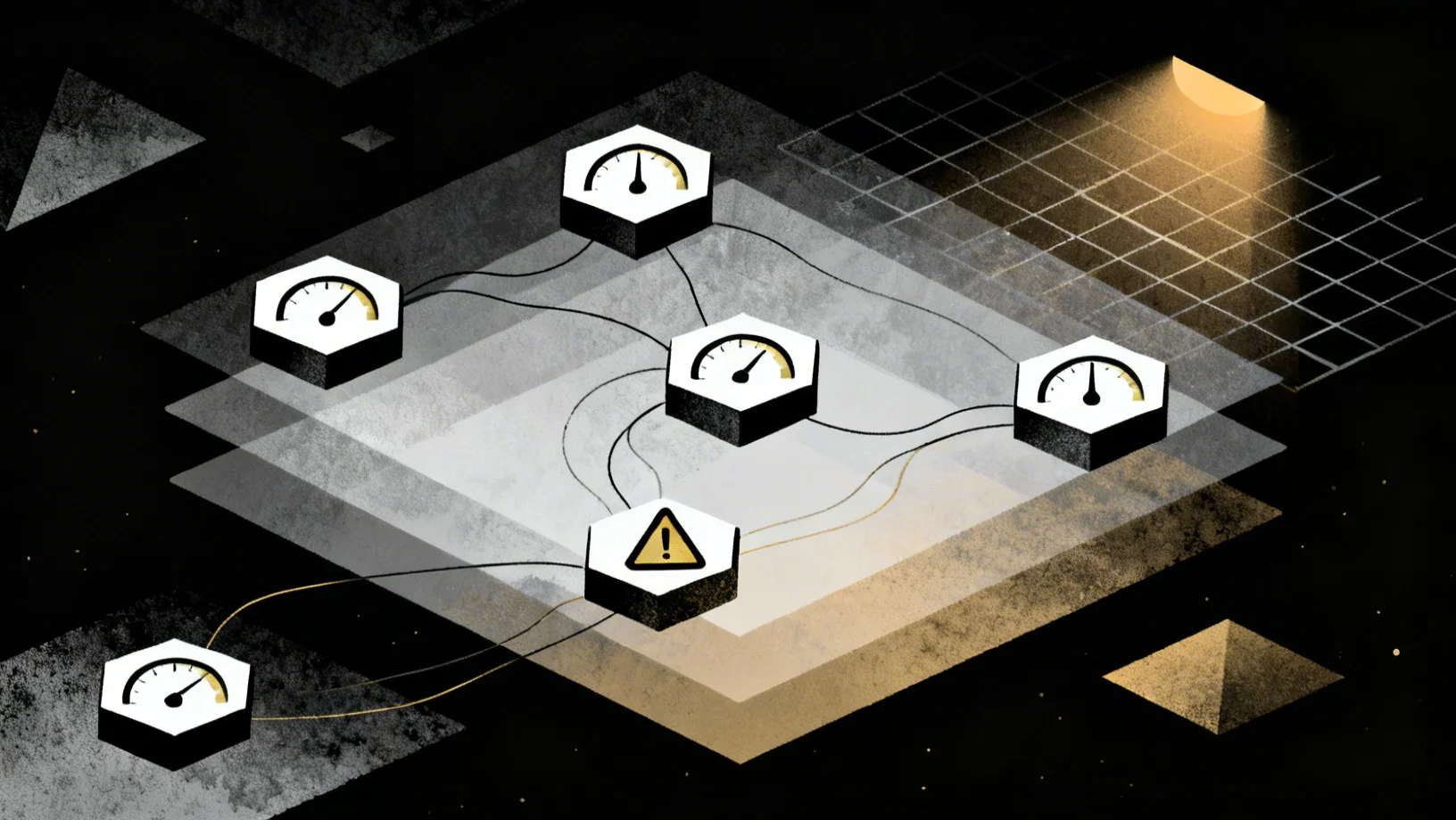DeFi risk management framework showing four layers of risk across multiple protocol positions