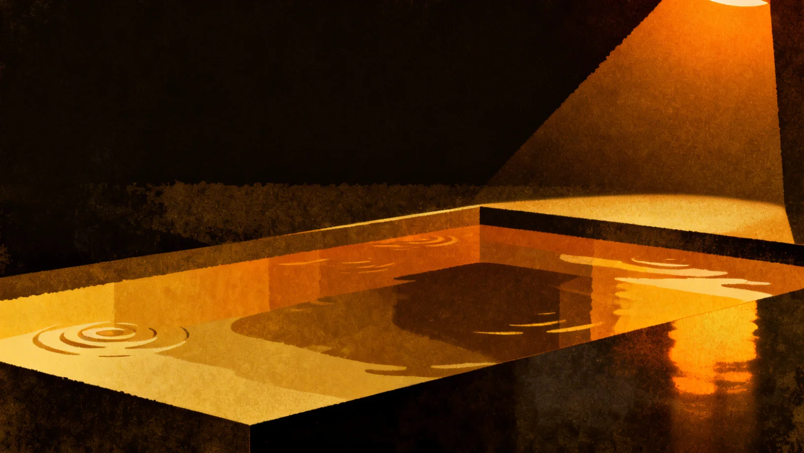 Abstract organic forms in layered amber light representing liquidity depth in euro stablecoin pools