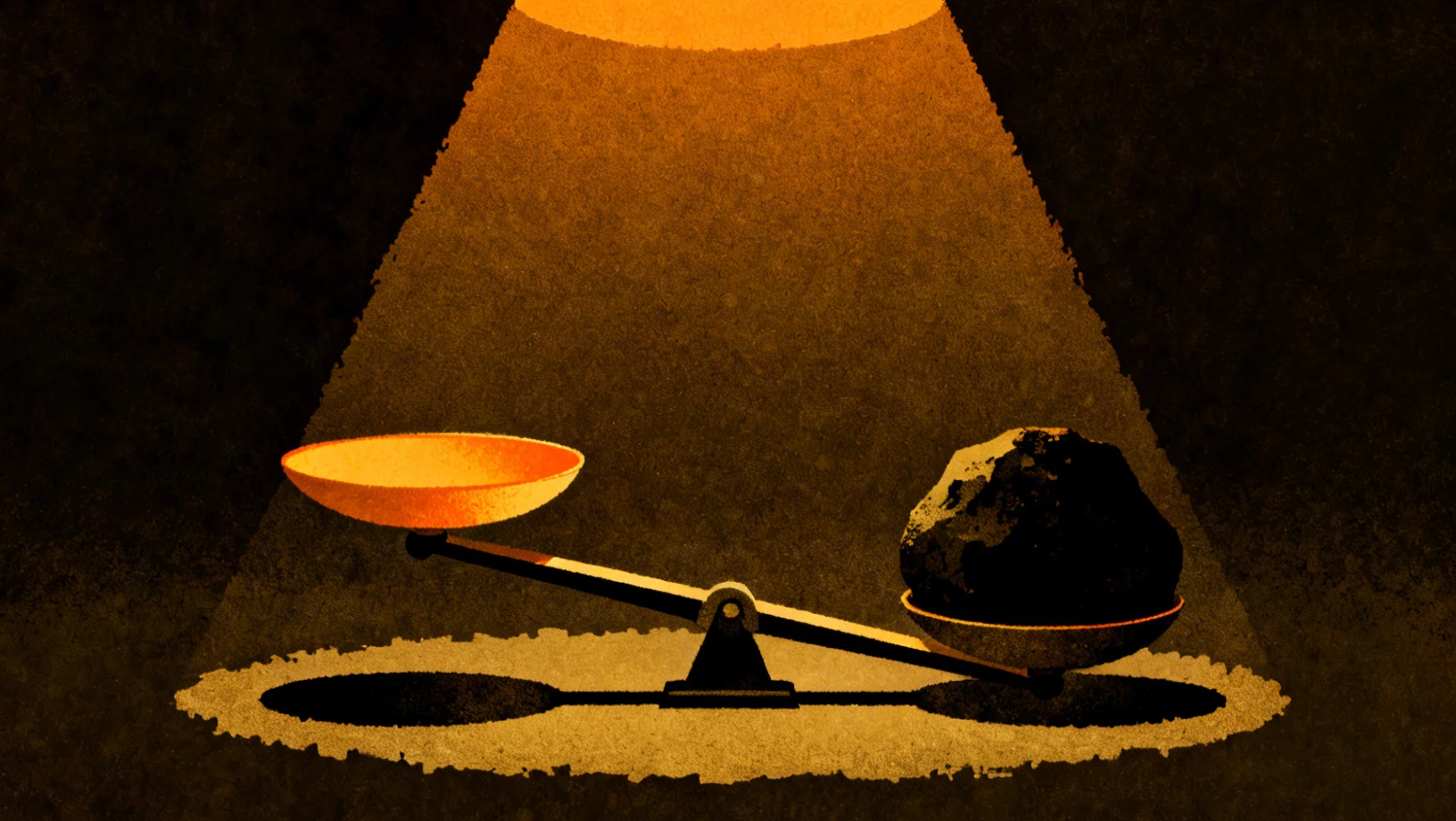 A scale weighing APY against a composite risk score in a dark atmospheric visualization