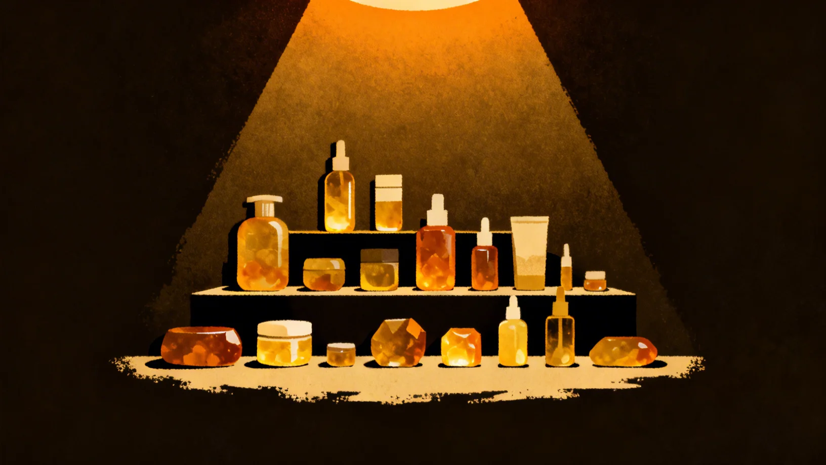 Abstract amber geometric forms suggesting the structured nature of institutional-grade tokenized assets on-chain