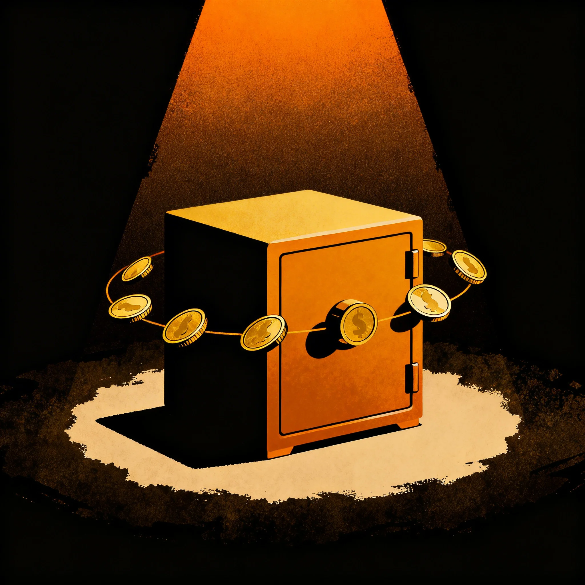 Reserve backing concept showing stablecoin assets secured behind vault structure