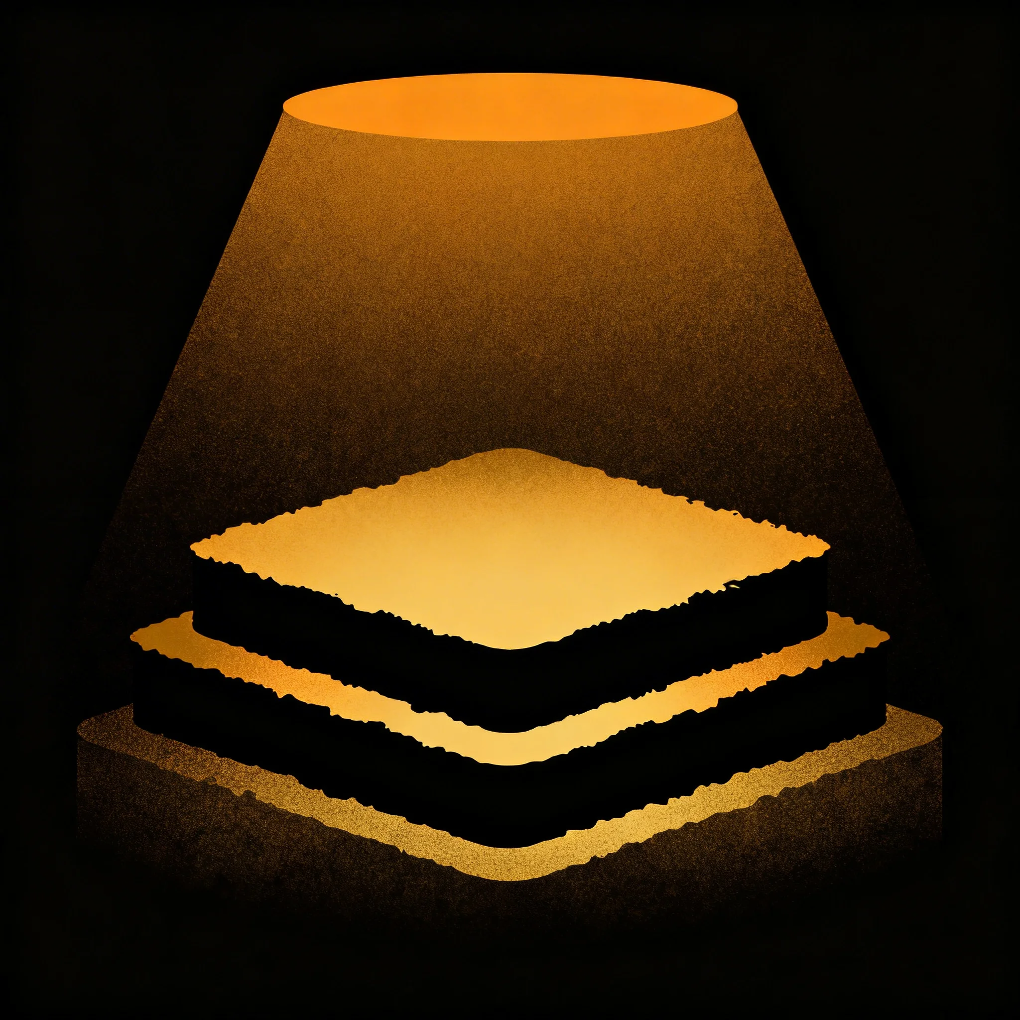 Three-layer stablecoin strategy allocation showing core, amplify, and boost tiers with compounding growth effect
