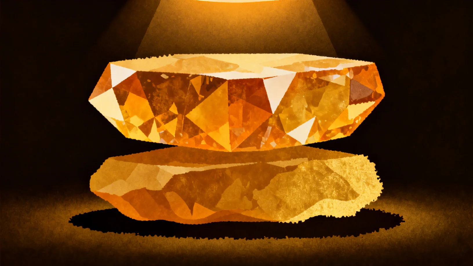 Two abstract amber curved forms illustrating layered regulatory protection for tokenized securities in Europe