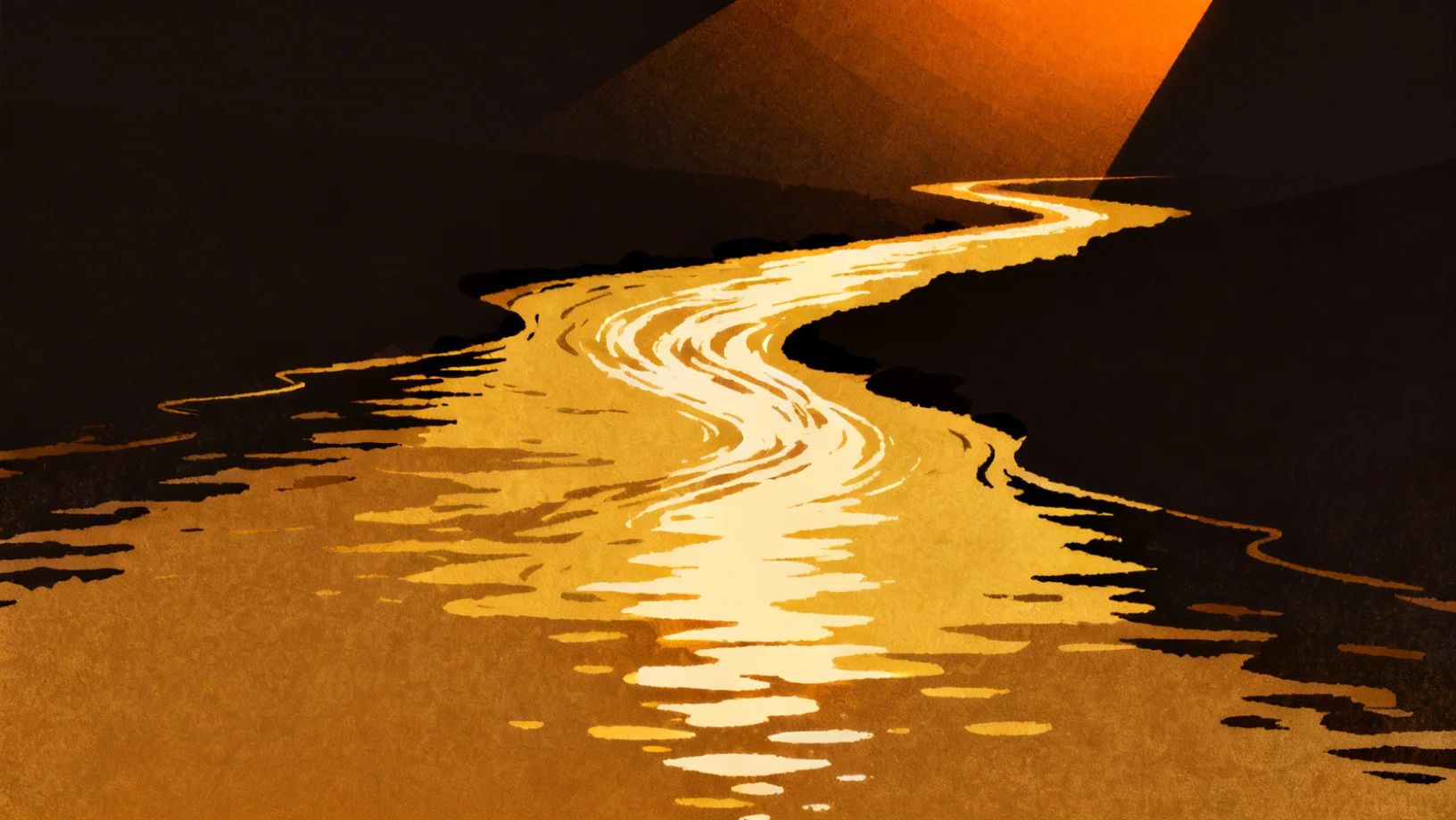 Abstract golden flow representing yield distribution in tokenized bond DeFi protocols